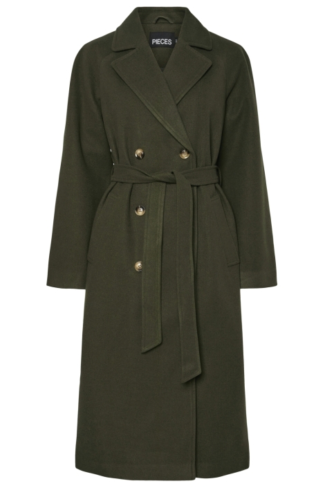 Pieces groene dames jas | Vooraanzicht