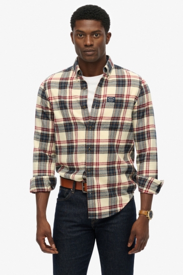 Superdry Overhemd L S COTTON LUMBERJACK SHIRT M4011017A PAYTON CHECK WHITE