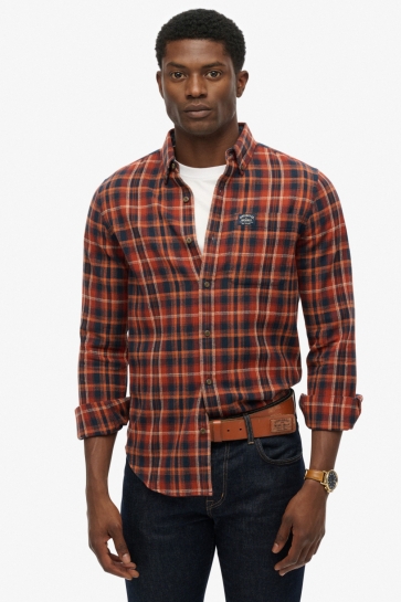 Superdry Overhemd L S COTTON LUMBERJACK SHIRT M4011017A LOGGER CHECK ORANGE