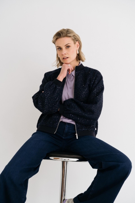 Maicazz blauwe dames jas | Model
