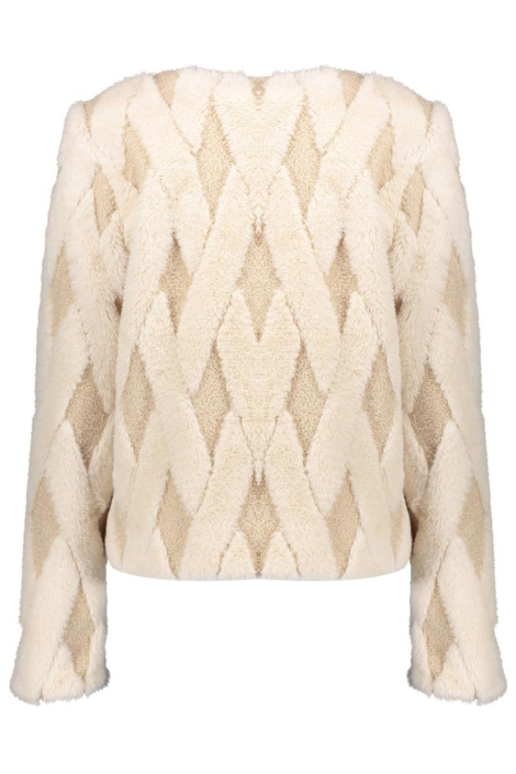 Geisha ecru dames jas | Achteraanzicht