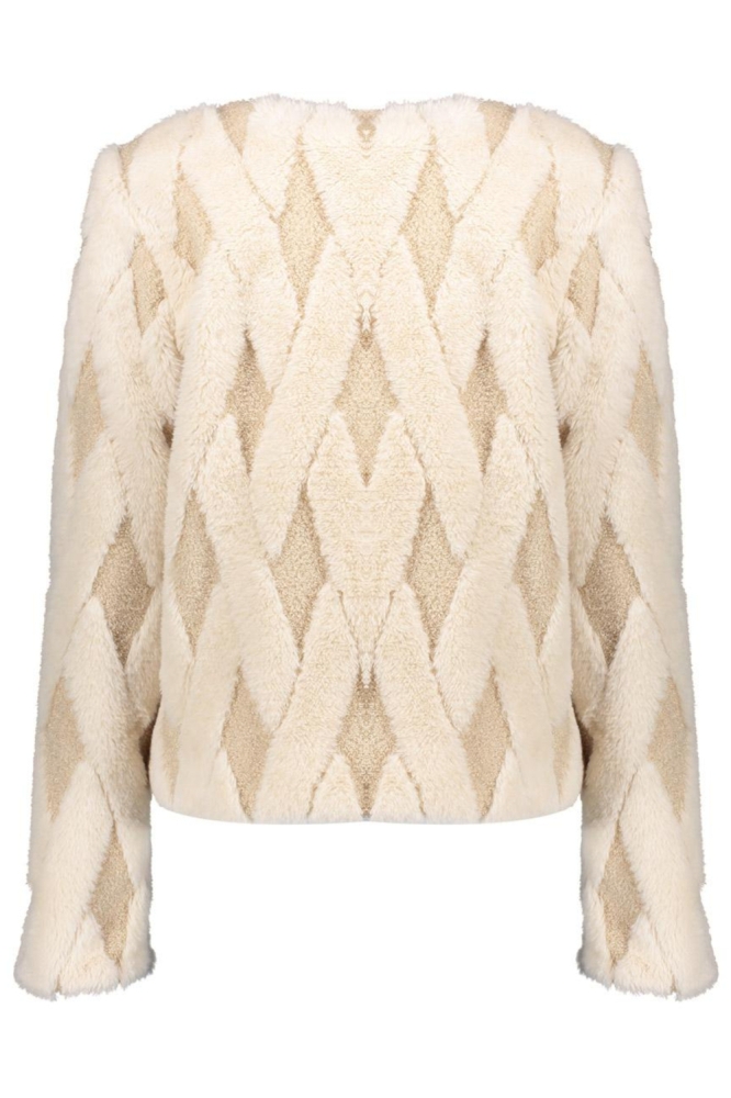 Geisha ecru dames jas | Achteraanzicht