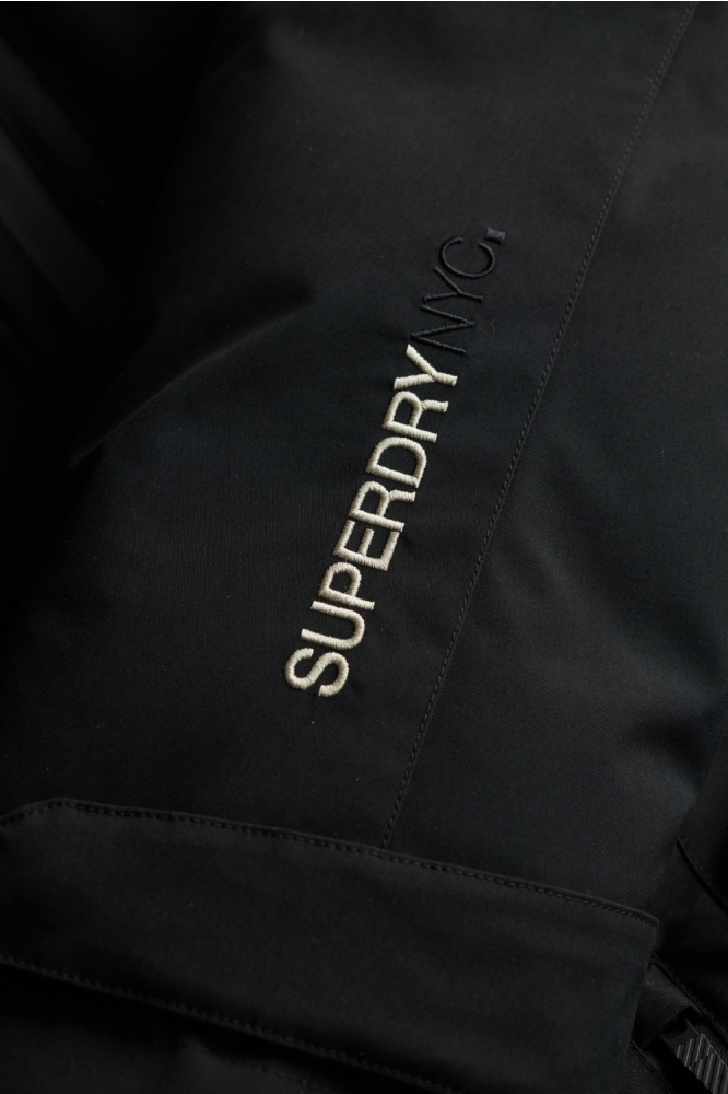 Superdry zwarte heren jas | Close up