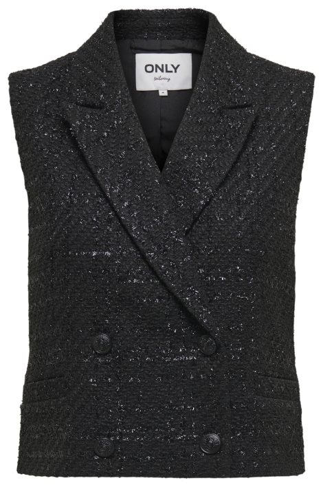 Only zwarte dames gilet | Vooraanzicht