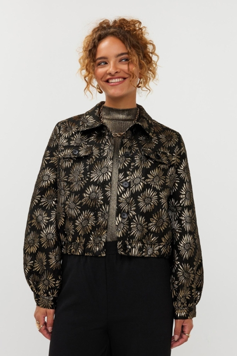 Ydence zwarte dames jas | Model achteraanzicht