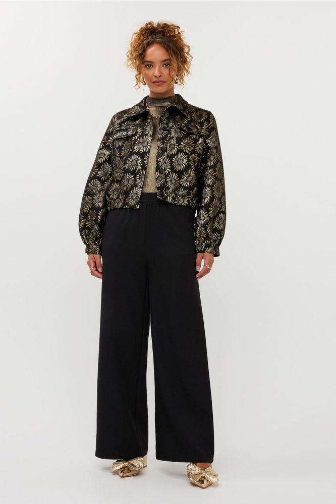 Ydence zwarte dames jas | Kleurstaal