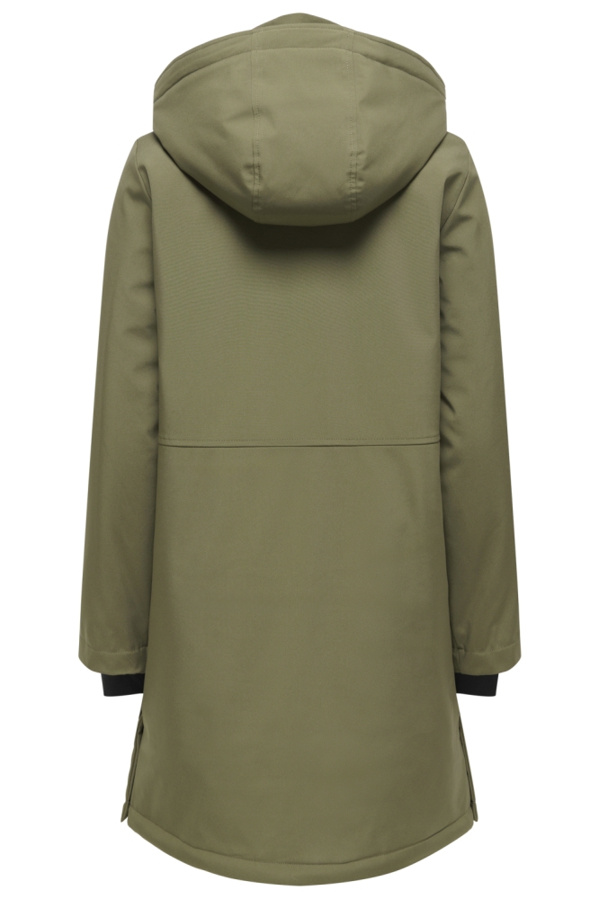 Only groene dames jas | Achteraanzicht