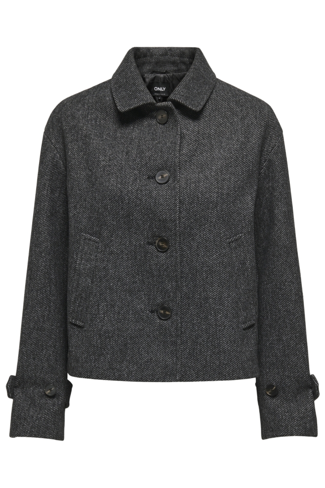 Only grijze dames jas | Vooraanzicht