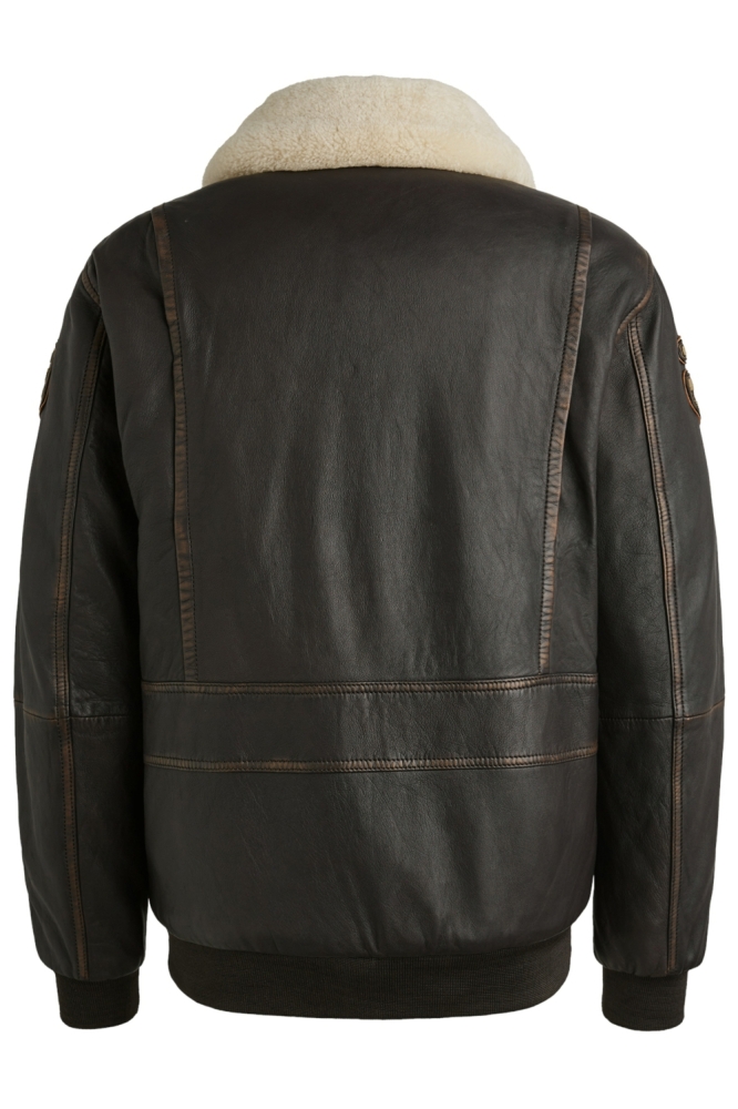 PME legend bruine heren leren jas | Achteraanzicht