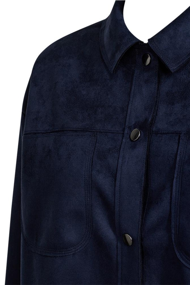 Freequent blauwe dames jas | Close up