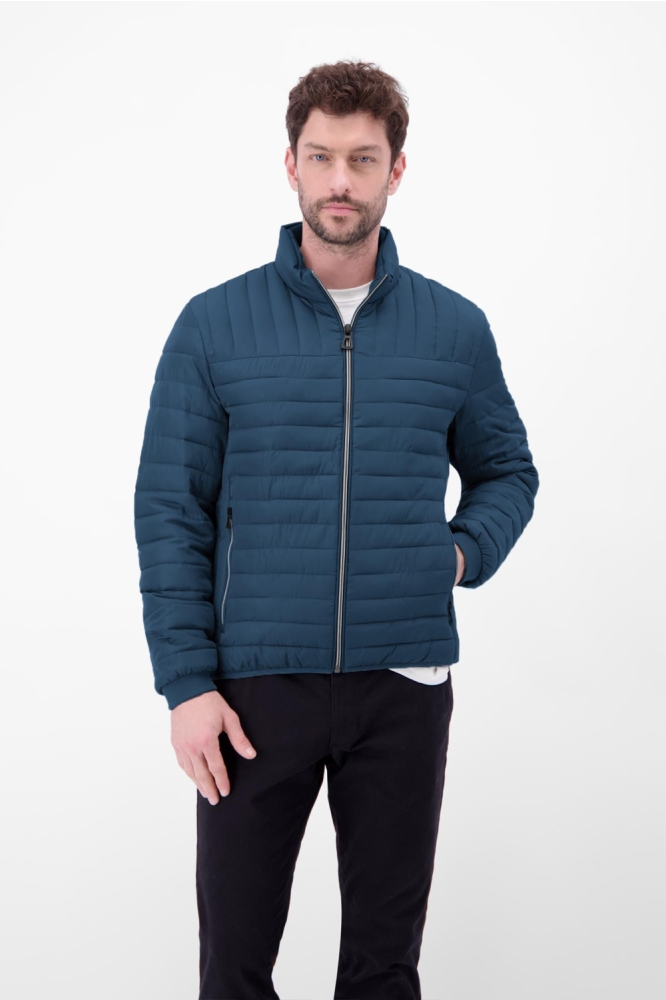 Lerros blauwe heren jas | Model vooraanzicht