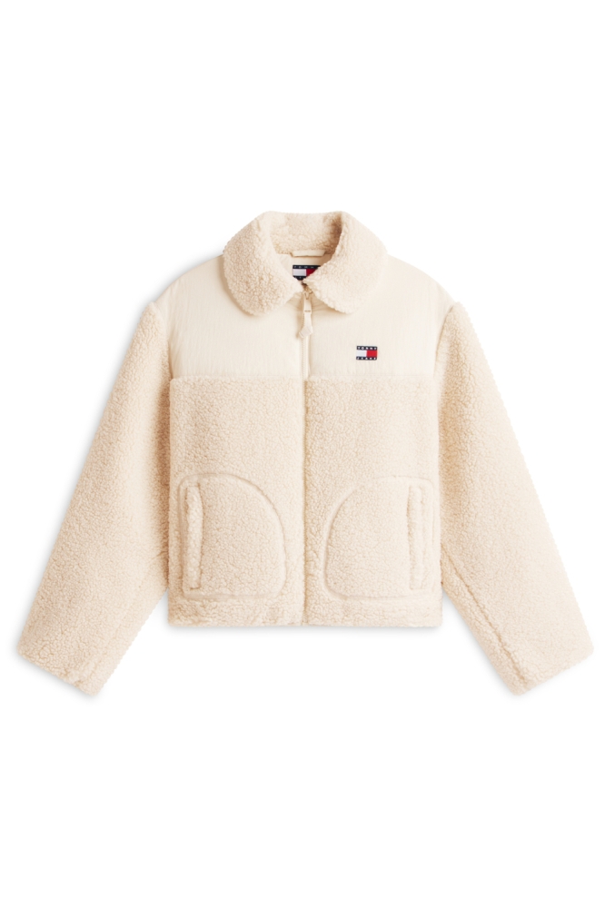 Tommy Jeans witte dames jas | Vooraanzicht