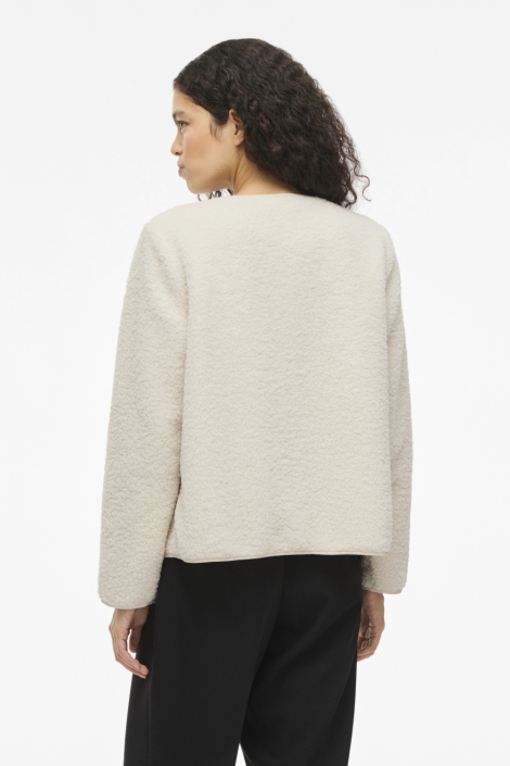 Vila beige dames vest | Model achteraanzicht