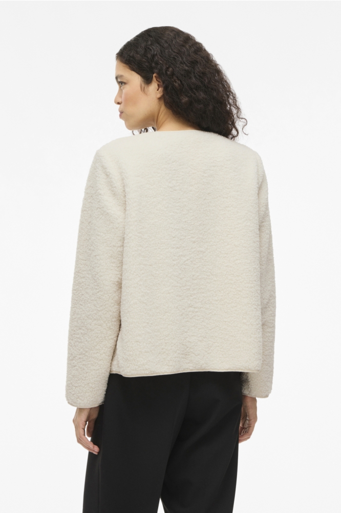 Vila beige dames vest | Model achteraanzicht