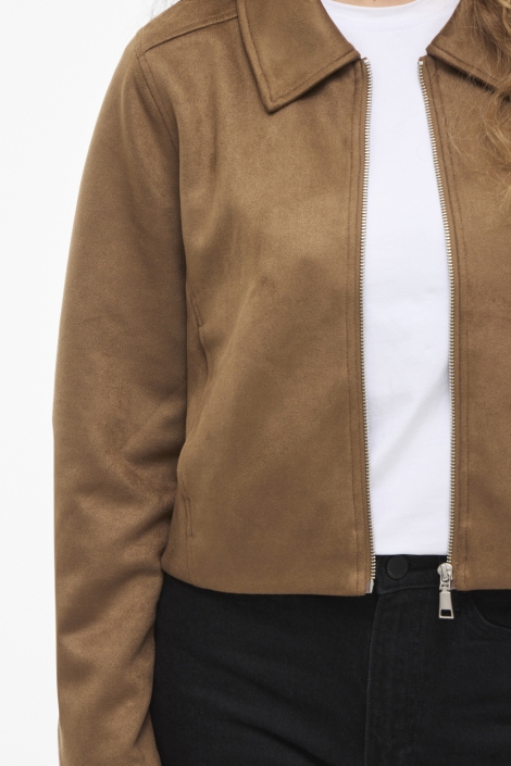 Vila camel dames jas | Close up