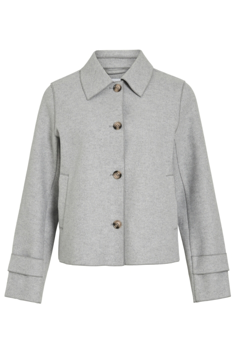 Vila grijze dames jas | Vooraanzicht