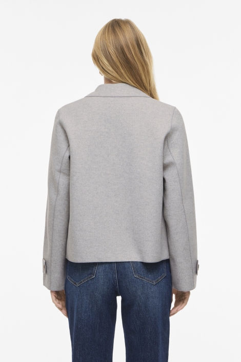 Vila grijze dames jas | Model achteraanzicht