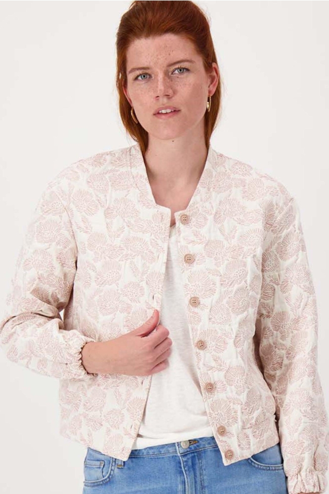 Zusss beige dames jas | Model vooraanzicht