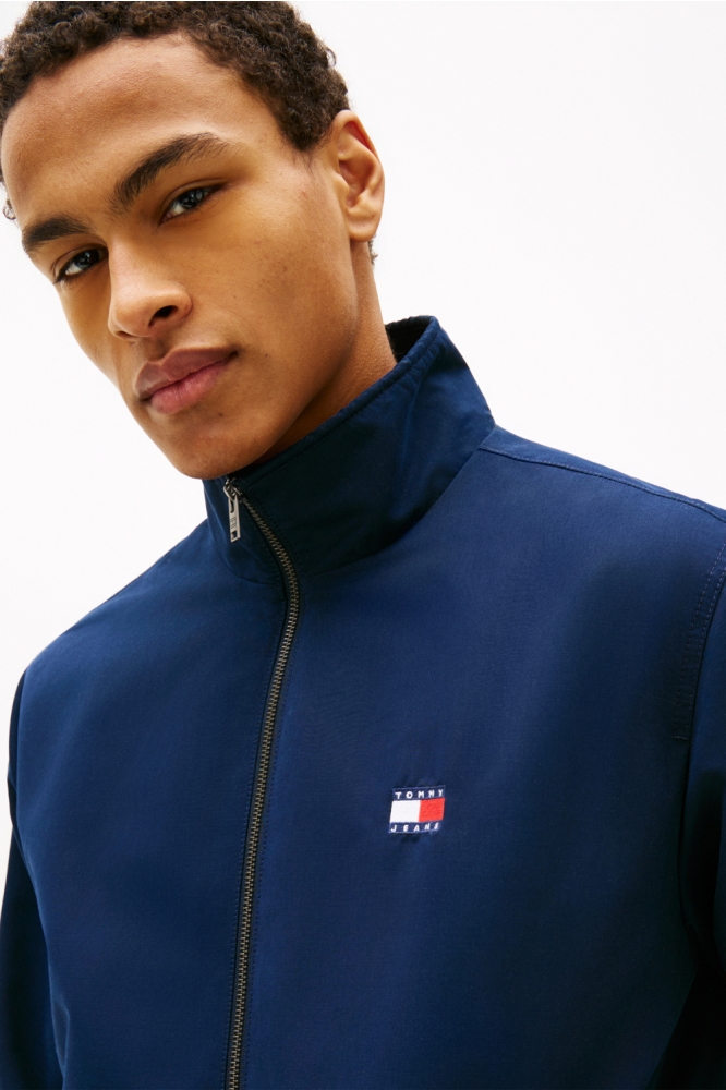 Tommy Jeans blauwe heren jas | Close up