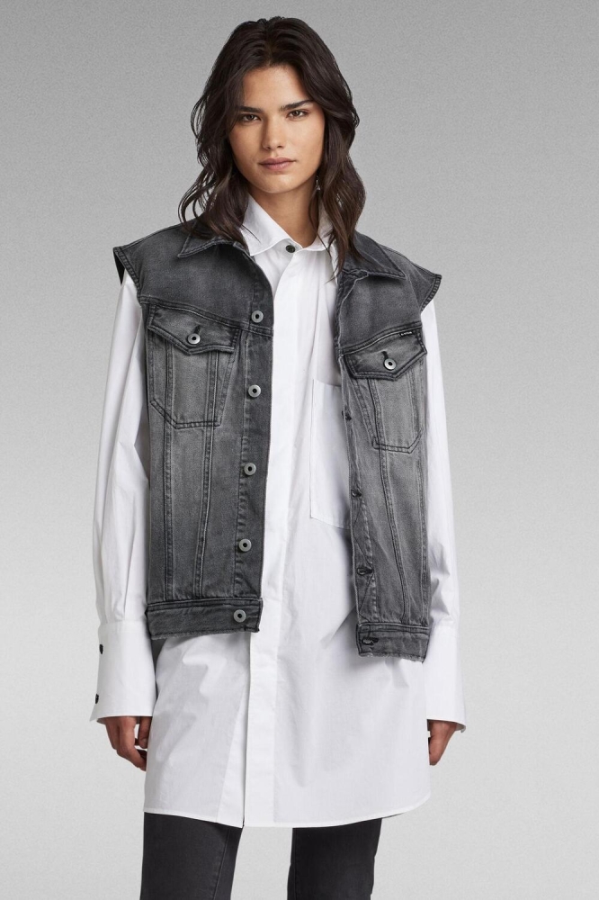 OVERSIZED DENIM VEST  WMN EV D22581 D291 C778 31 Faded Blade