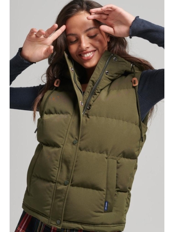 Superdry Jas HOODED EVEREST GILET W5010907A SURPLUS GOODS OLIVE LO3