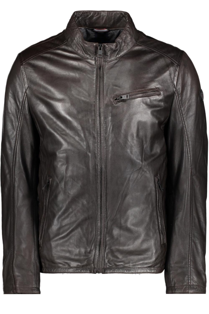 LEATHER JACKET 52335 Coffee Brown