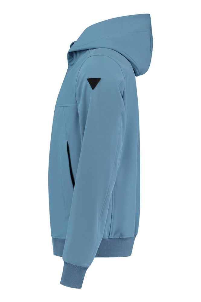 SOFTSHELL JACKET WITH RUBBERBADGE 23010401 35 BLUE