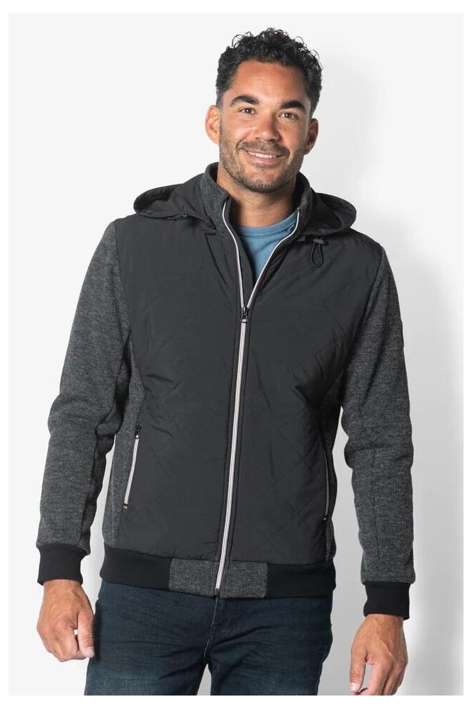 SWEAT FULL ZIP MIX TW34309 817 ASPHALT