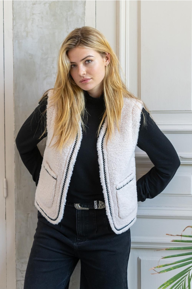 KORT TEDDY GILET 35542 19 OFF WHITE