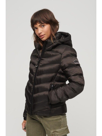 Superdry Jas HOODED FUJI PADDED JACKET W5011593A DARK OAK BROWN