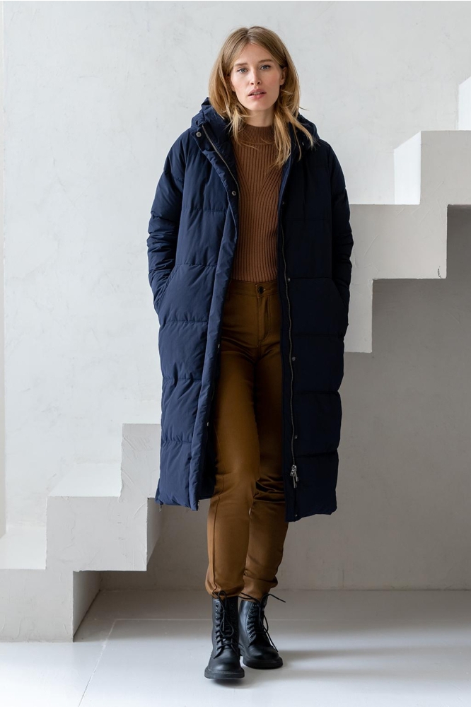 LANGE PUFFER JAS 28525 21 Navy
