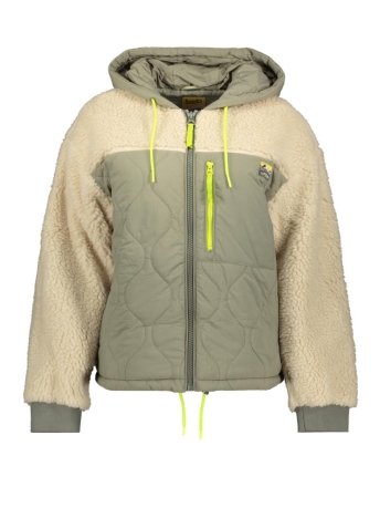 Superdry Jas SHERPA QUILTED HYBRID JACKET W5011537A 6JE VINTAGE KHAKI