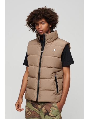 Superdry Jas SPORTS PUFFER GILET M5011808A 8KO FOSSIL BROWN
