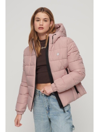 Superdry Jas HOODED SPIRIT SPORTS PUFFER W5011630A VINTAGE BLUSH PINK