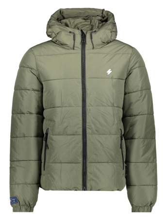 Superdry Jas HOODED SPORTS PUFFER JACKET M5011827A DUSTY OLIVE GREEN