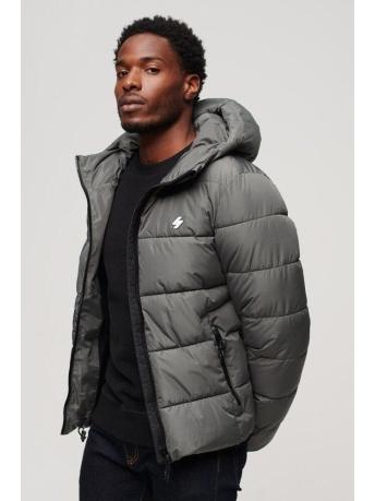 Superdry Jas HOODED SPORTS PUFFER JACKET M5011827A HSZ DARK SLATE GREY