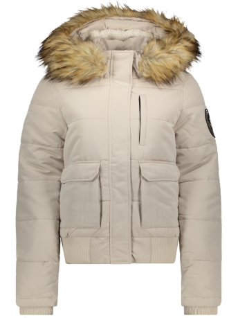 Superdry Jas EVEREST HOODED PUFFER BOMBER W5011576A 7MO CHATEAU GREY