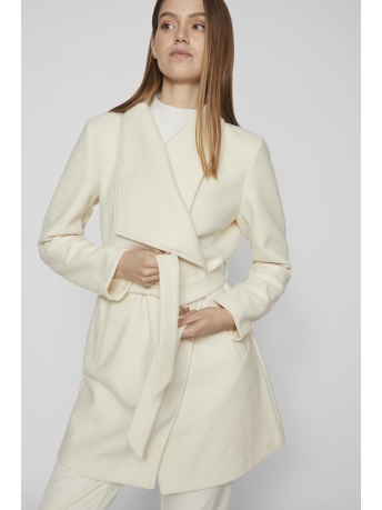 Vila Jas VICOOLEY COLLAR BELT COAT - NOOS 14069682 BIRCH