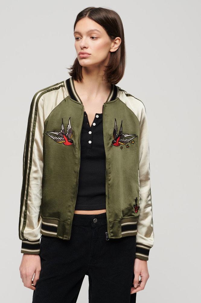 SUIKAJAN EMBROIDERED BOMBER W5011666A 2LX OLIVE NIGHT GREEN