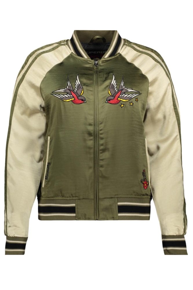 SUIKAJAN EMBROIDERED BOMBER W5011666A 2LX OLIVE NIGHT GREEN