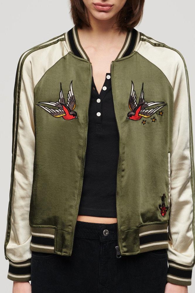 SUIKAJAN EMBROIDERED BOMBER W5011666A OLIVE NIGHT GREEN