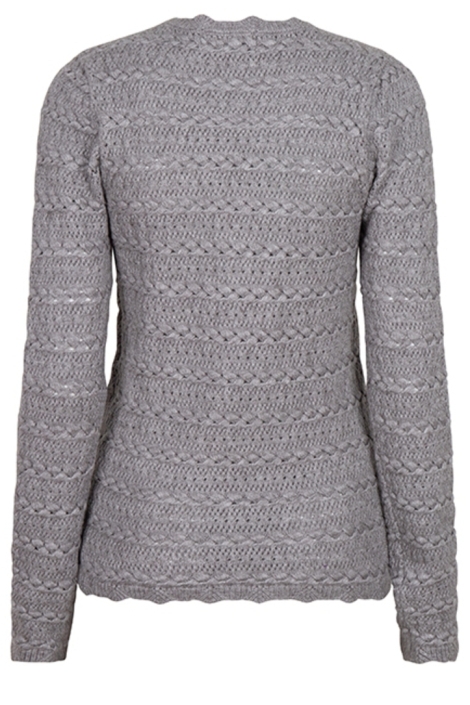 Lofty Manner grijze dames trui | Achteraanzicht