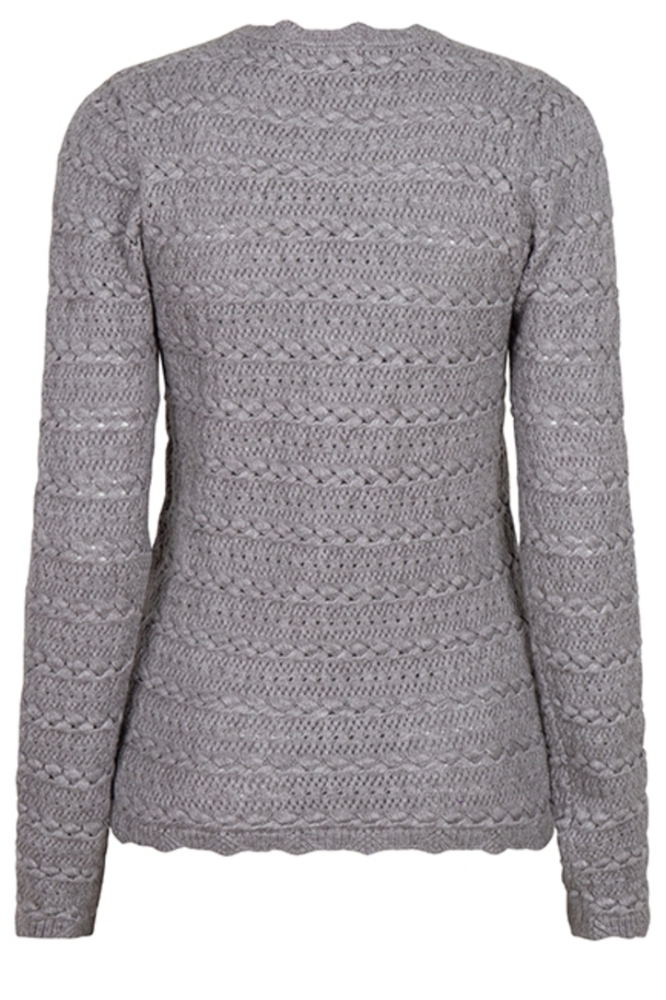 Lofty Manner grijze dames trui | Achteraanzicht