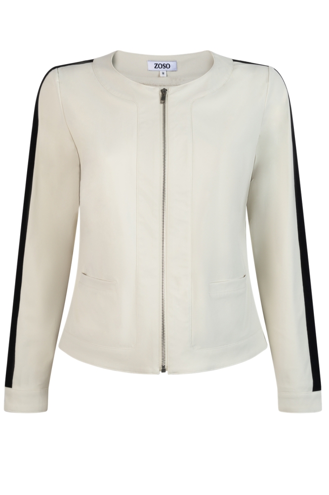 TRAVEL JACKET WITH PIPING 242 REBECCA 1020 0007 APRICOT SAND