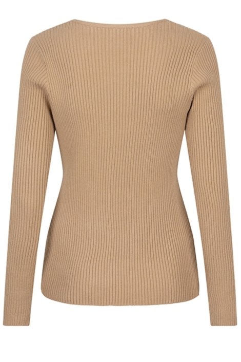 Lofty Manner camel dames trui | Achteraanzicht