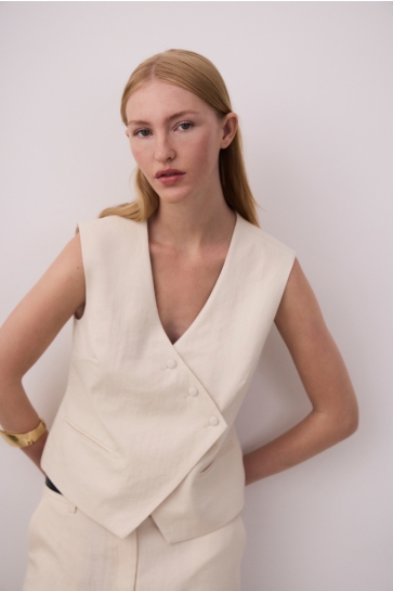 Vila Vest VIFLEA S/L TAILORED VEST 14105553 Birch