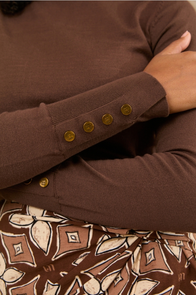 Lofty Manner bruine dames trui | Close up