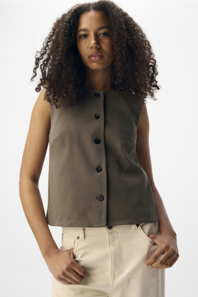 Object bruine dames gilet | Model