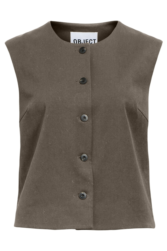 Object bruine dames gilet | Vooraanzicht