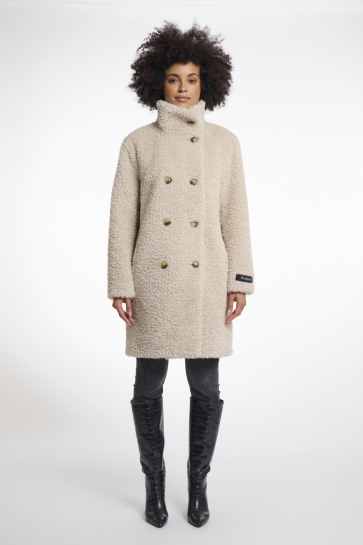 Rino & Pelle Jas MID LONG TEDDY COAT ENA 7002512 9030 birch
